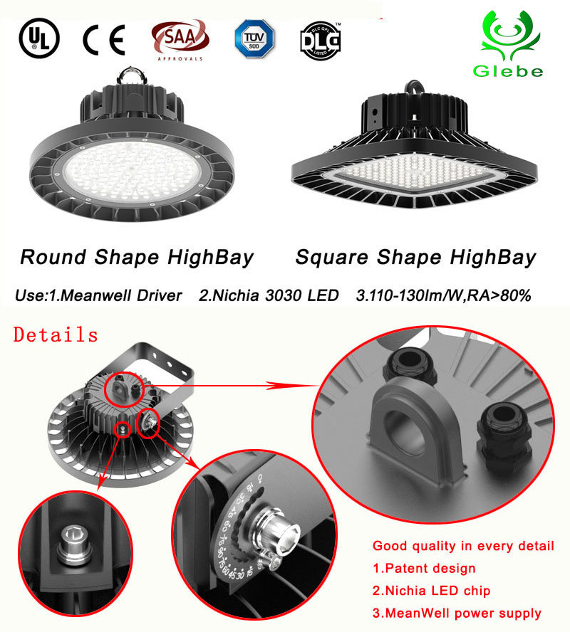 200W LED High Bay Light UFO LED Light Induction High Bay Lamp