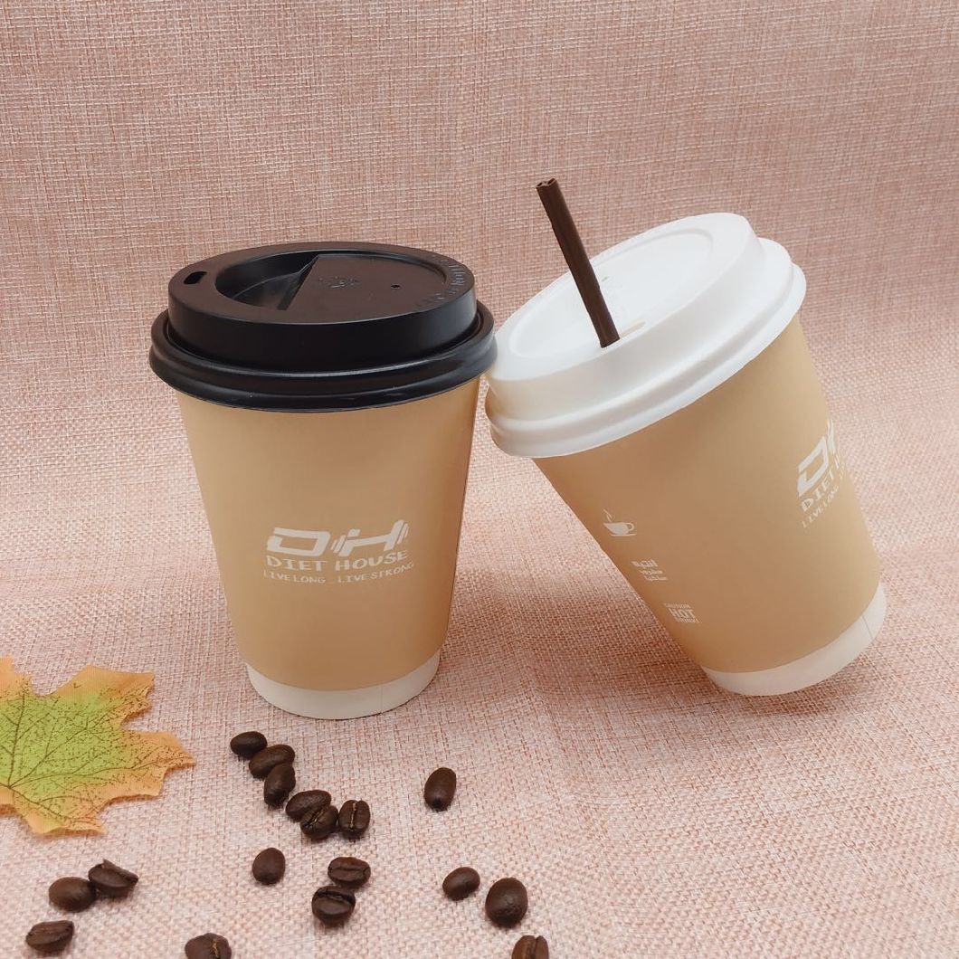 4oz/8oz/12oz/16oz/20oz Disposable Double Wall Hot Paper Coffee Cups with Lids