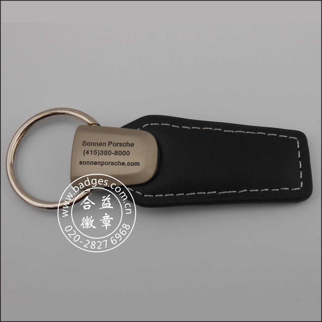 Custom Metal Leather Keychains, Key Ring Accessory (GZHY-KA-145)