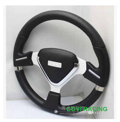 14in Black Leather Car Steering Wheel Universal for Car Brand