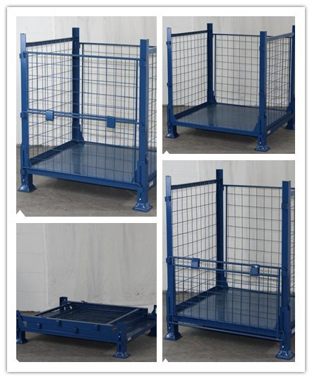 Warehouse Storage Folding Metal Wire Mesh Pallet Steel Cages