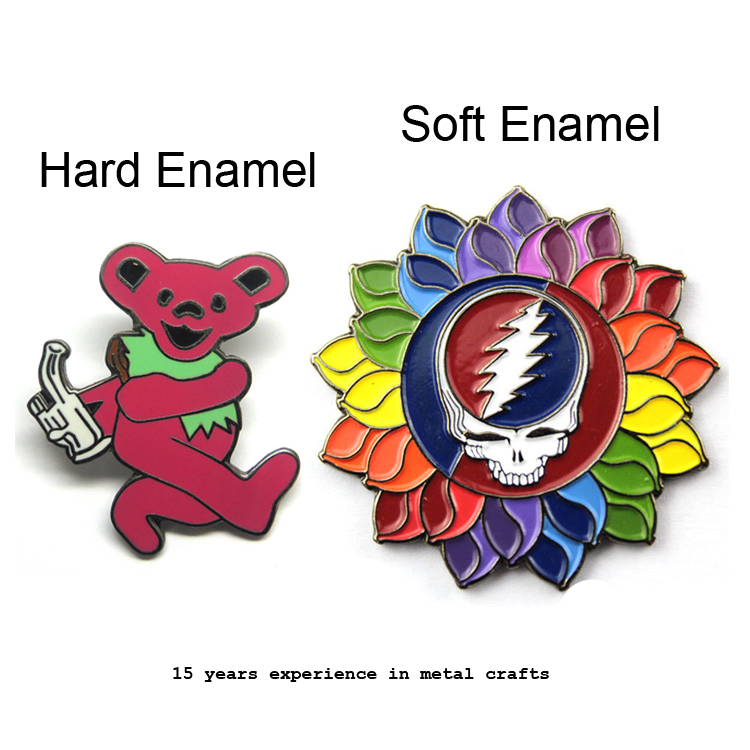 Metal Crafts Wholesale Grateful Dead Hat Pins Gold Plated Custom Soft Hard Enamel Lapel Pin