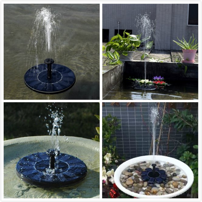 Outdoor Decorative Solar Fountain Water Pump for Small Bird Bath