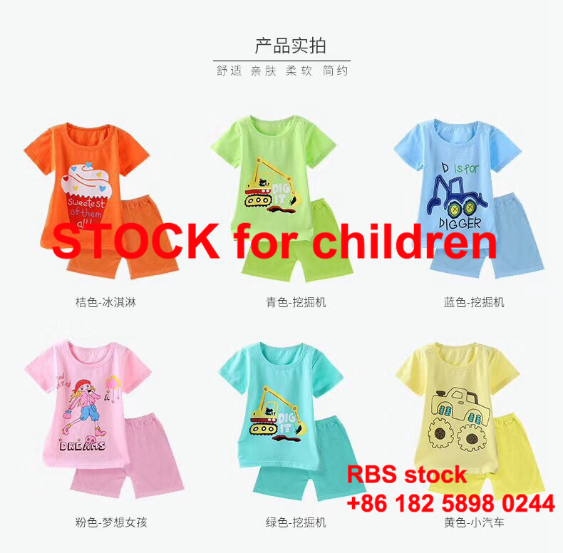 2.9 Dollor with 6 Color Children's Cotton Short-Sleeved Suit Stock