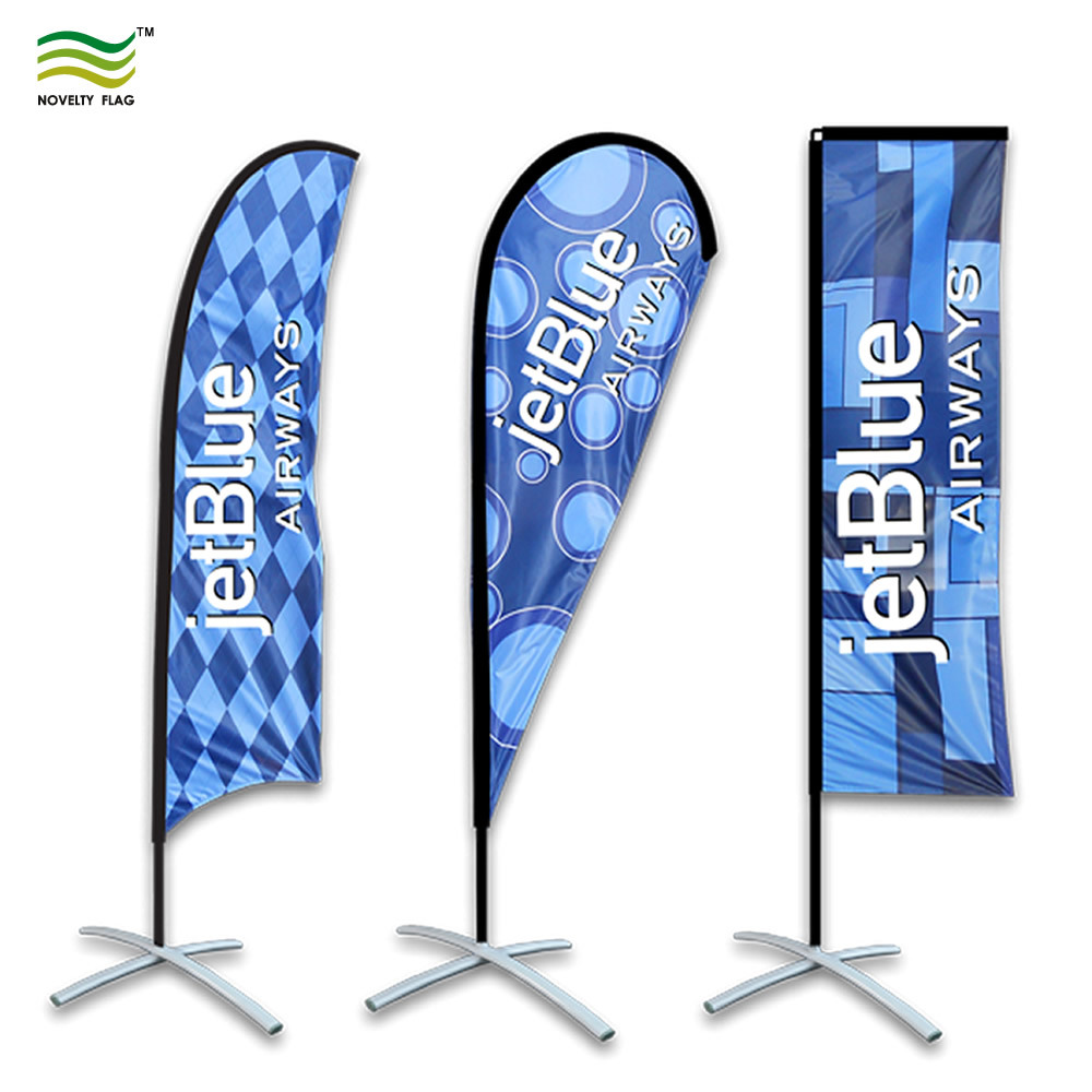 Outdoor Single Double Sided Print Teardrop Flags and Beach Feather Flag