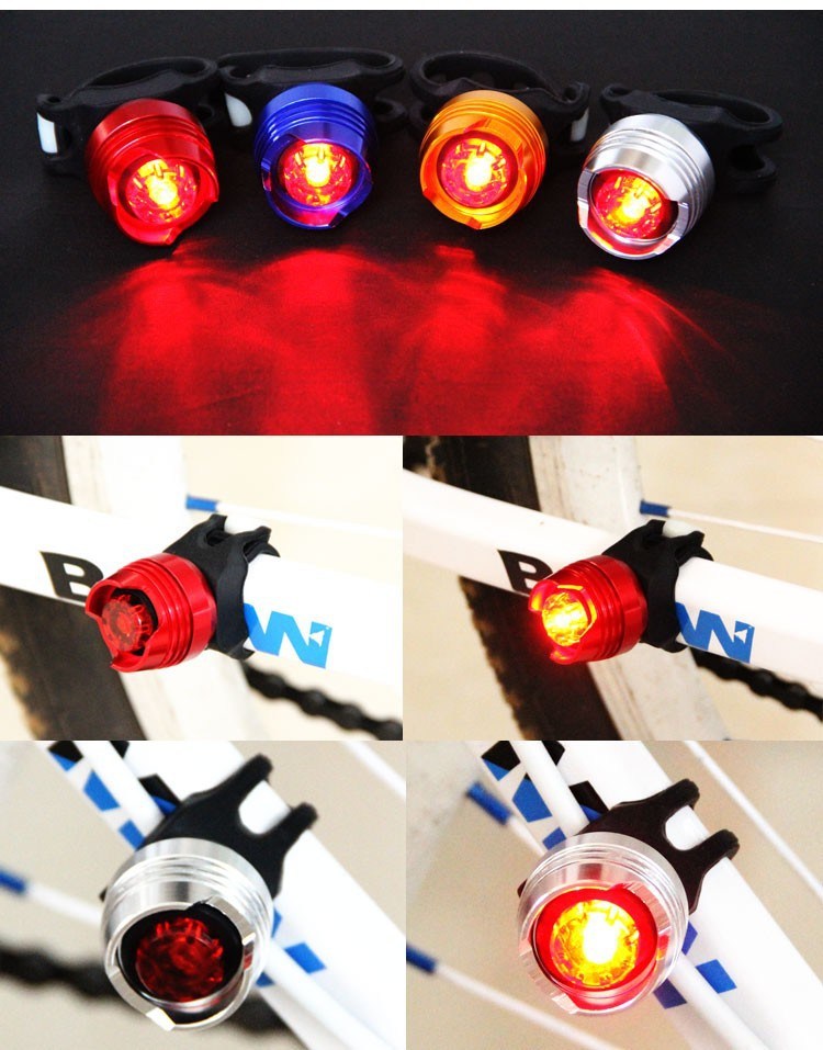 Aluminum Shell Button Battery Power Ruby Bike Tail Light