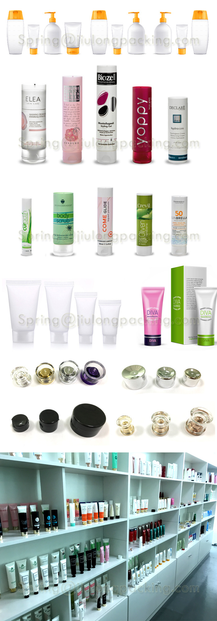 Empty Round Shaped Facial Cleanser Tube Plastic Soft Tubes with Acrylic Cap