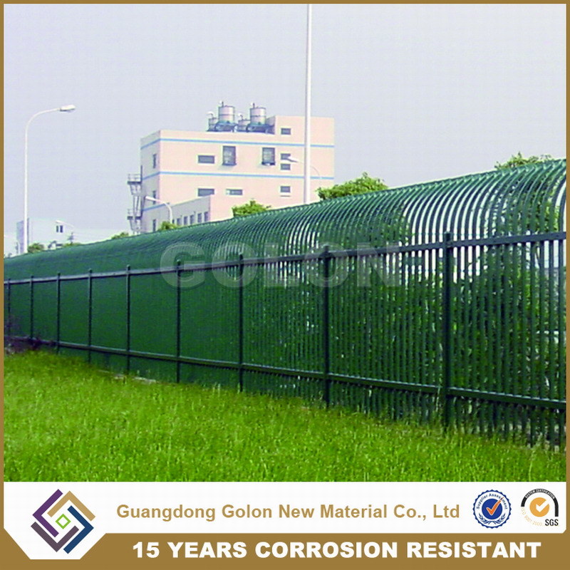 High Security Black Aluminum Flat Top Pool Fence