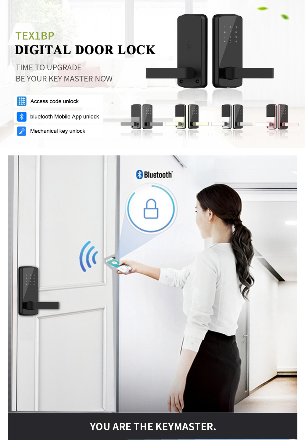 OEM Korea Style Advanced Security Bluetooth Access Control Locks Keyless Digital Smart Door Lock