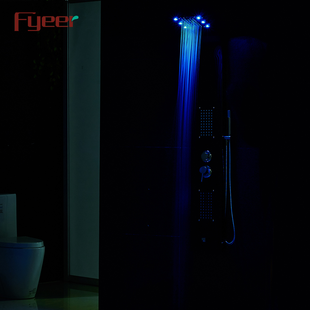 Fyeer 2018 New Black Shower Panel with LED Lights