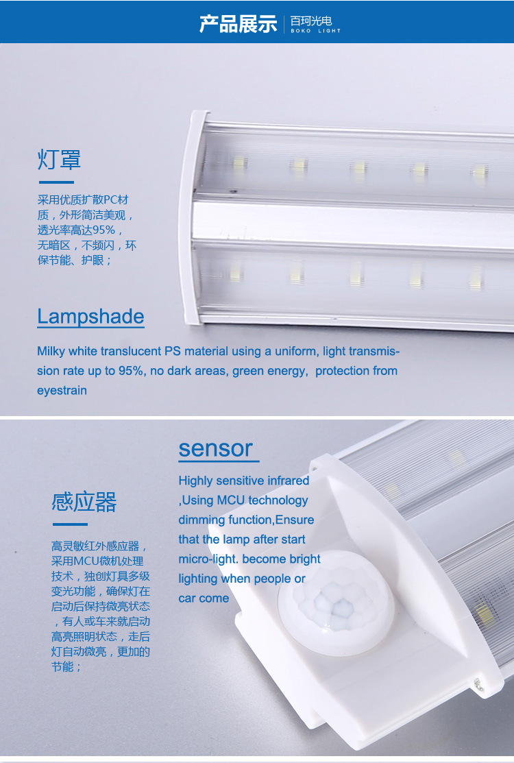 1200mm Office Garage Ce RoHS Sensor Lamp Light LED Tube
