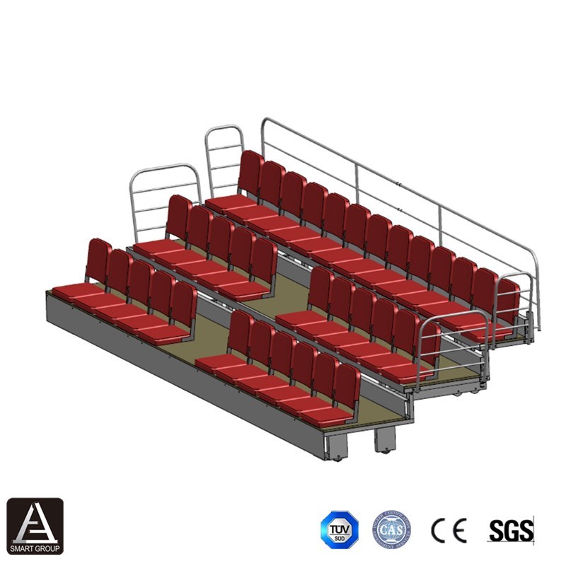 3 Rows Metal Structrue Indoor Gym Bleachers with Foldable VIP Seats
