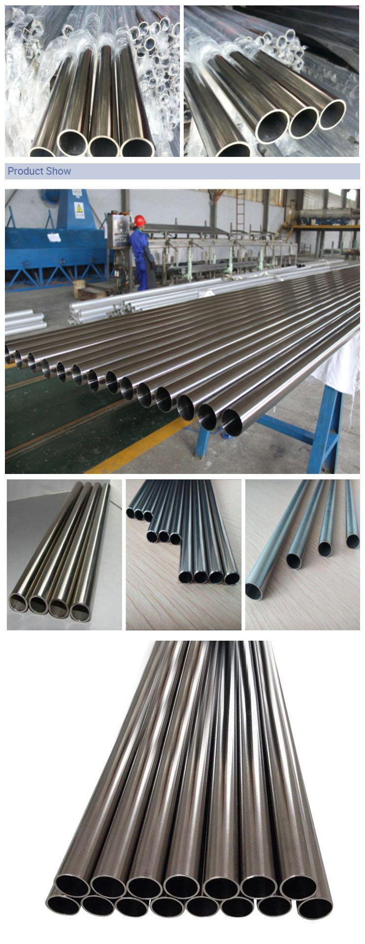 ASTM (201/304/310S/316L/321/904L) Stainless Steel Seamless Pipe/Tube with Bright Mirror Polished Finish