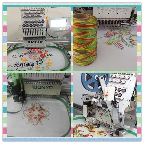 New, 6 Heads 9/12 Colors Embroidery Machine, Cap, Jacket, T-Shirt, Flat Embroidery