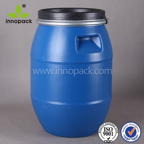 30L Blue Plastic Barrel with Screw Lid with Lock Ring and Handle
