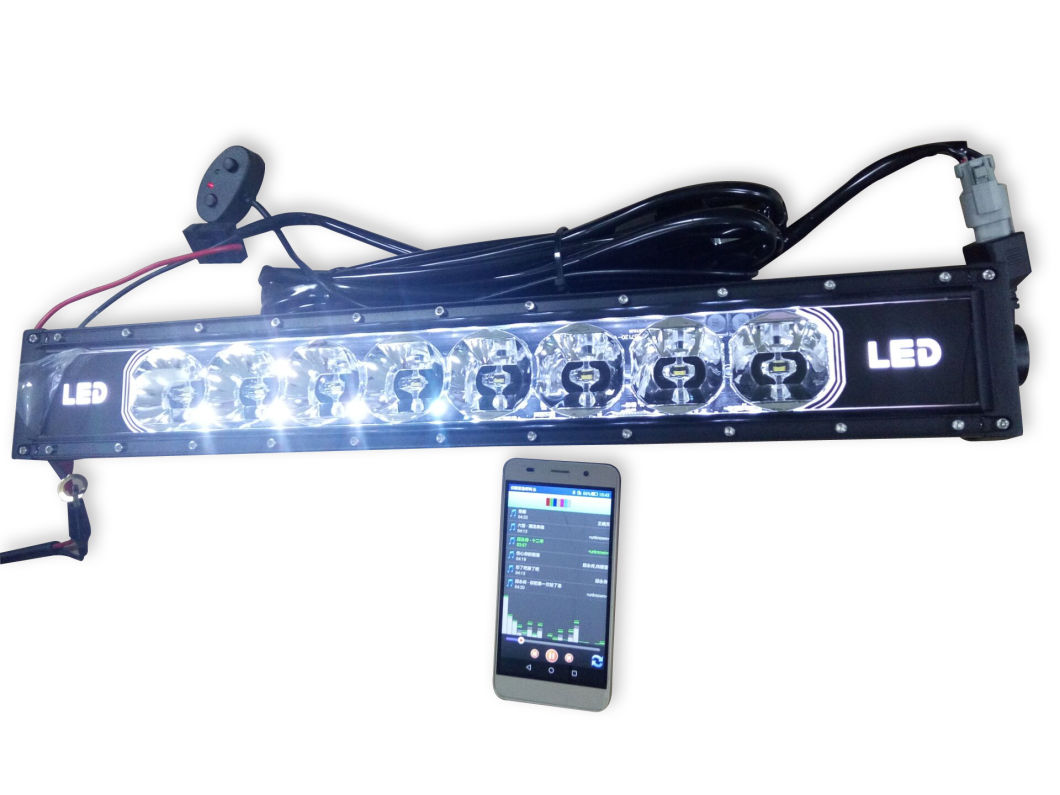 Single Row RGB Bluetooth 7D 120W SUV Offroad Road LED Light Bar
