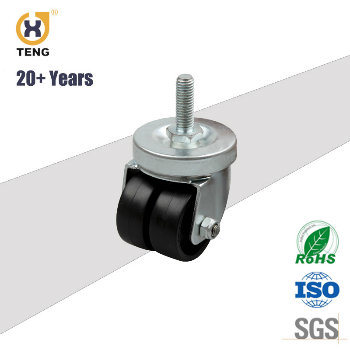 Small Size 120kg Swivel Stem Nylon Dual Wheel Industrial Caster