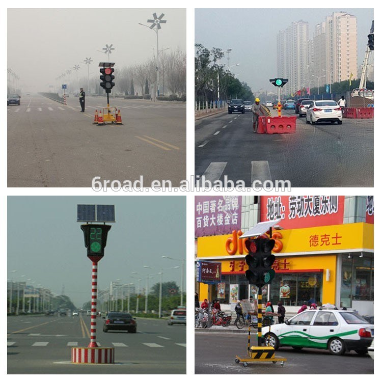 Solar Mobile Four-Sides Arrow Direction Red Green Color Traffic Light