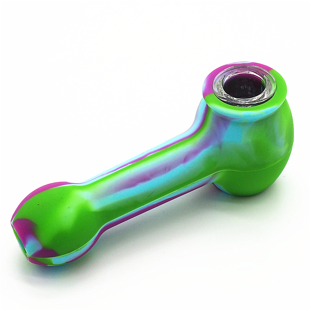 Foldable Silicone Water Pipe Glass Pipe Smoking Oil Concentrate Metal Plastic Pipe Colorful