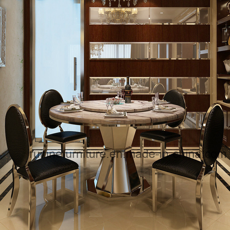 Modern Cheap Round Base Marble Dining Table for Luxury Restaurant Dining Room