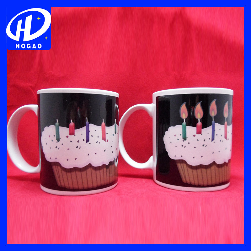 11oz Porcelain Birthday Cake Printed Color Changing Mug