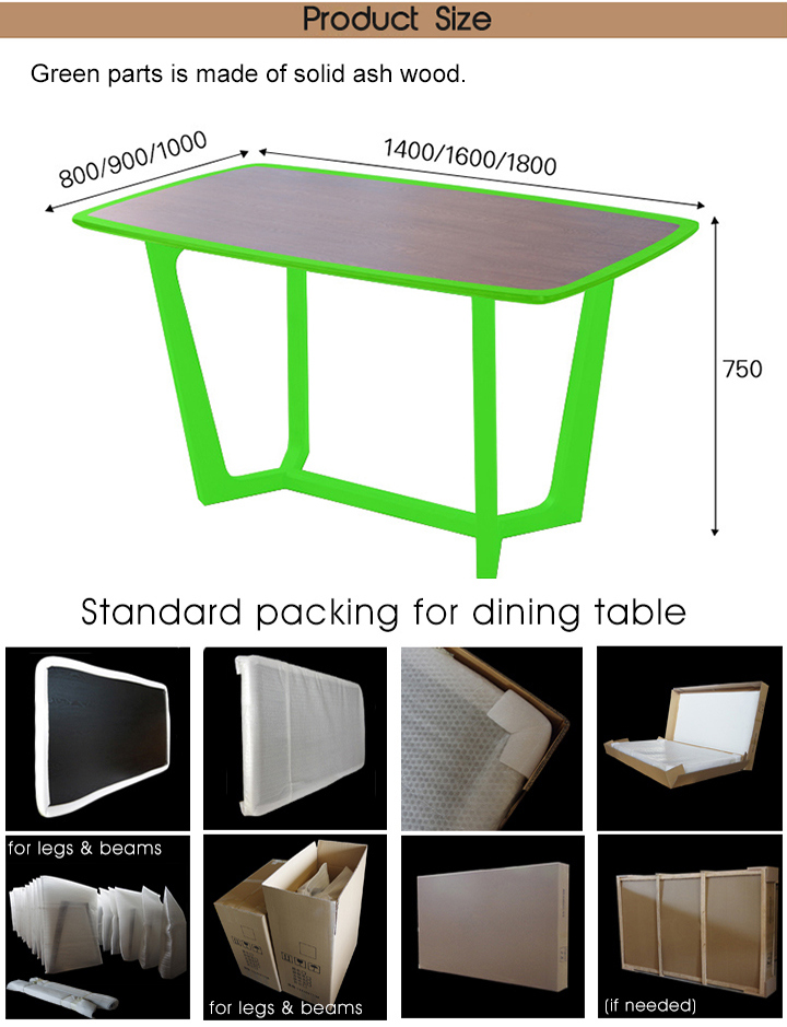 Modern Wood Restaurant Furniture Stone Top Dining Table for Home