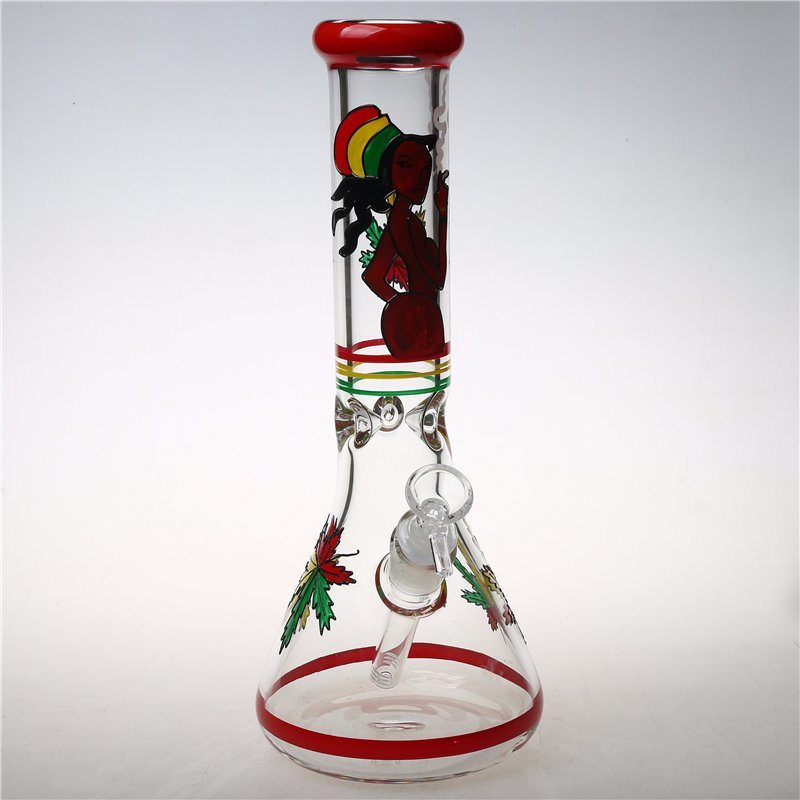 Borosilicate Glass Beaker Water Pipe with Hand Drawing Bo-383