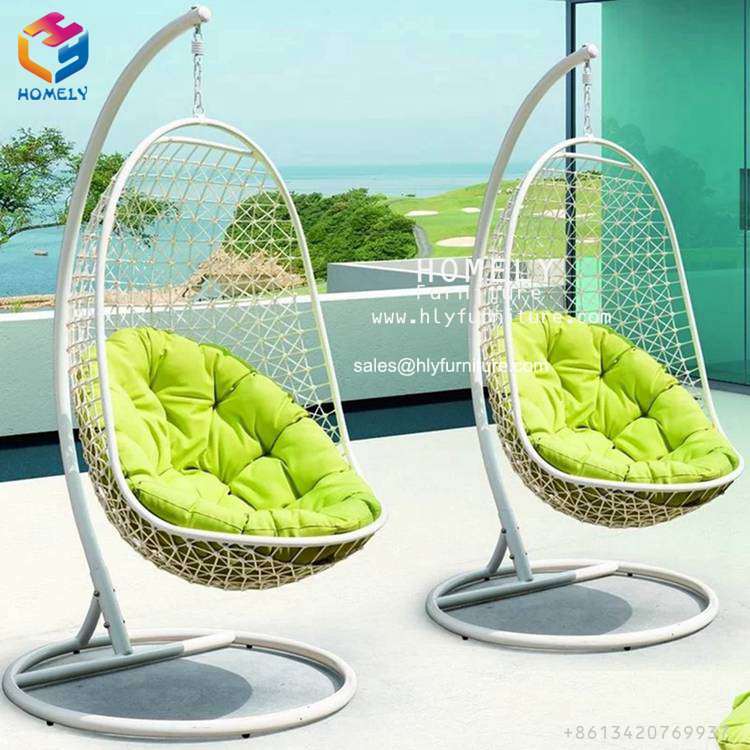 Popular Patio Garden Furniture Rattan Swing Outdoor Chair with Textilene