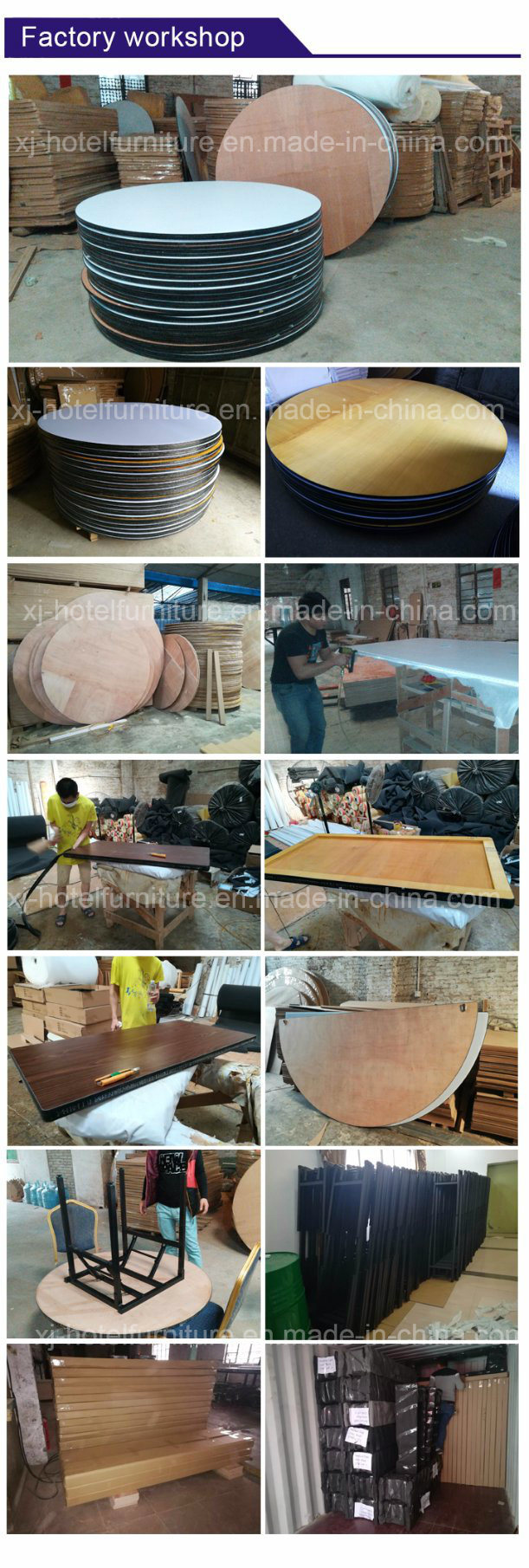 Folding Plywood Rectangular Round Banquet Conference Table