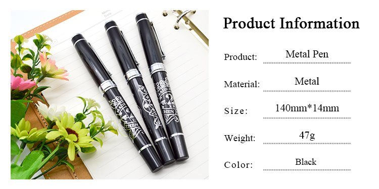 Black Metal Roller Pen Business Gift Pen with Emboss Logo (LT-E100)