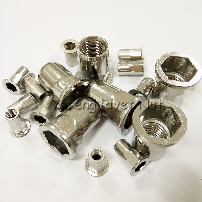 Stainless Steel Flat Head Inside&Outside Hexagon Rivet Nut