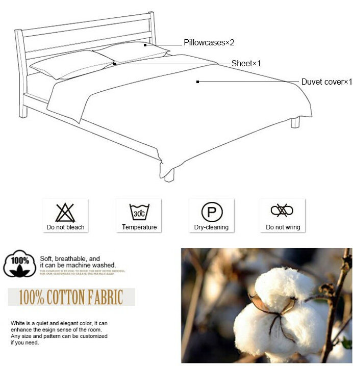 3cm Stripe 100% Cotton White Hotel Bedding Set