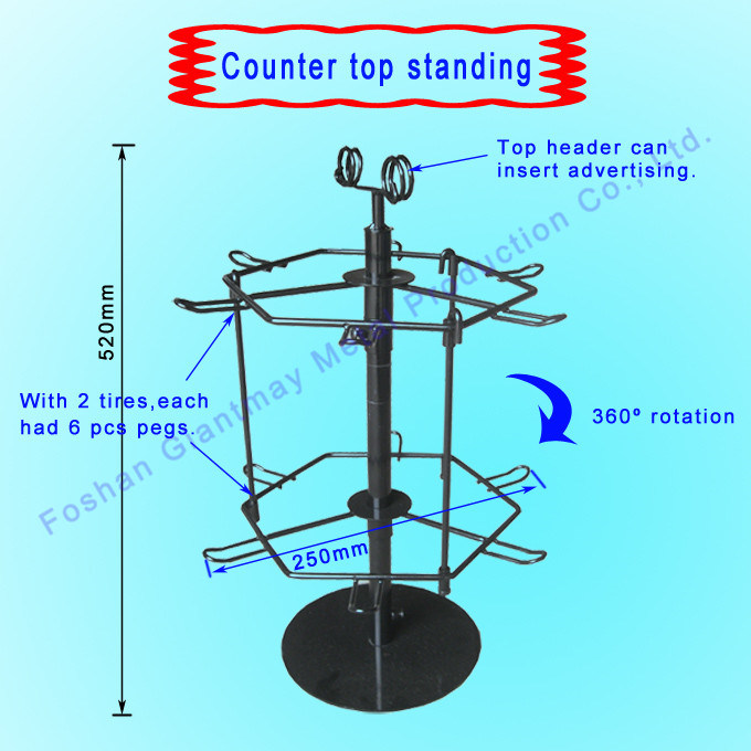 Table Top Metal Rotating Wire Keychain Spinning Display Rack