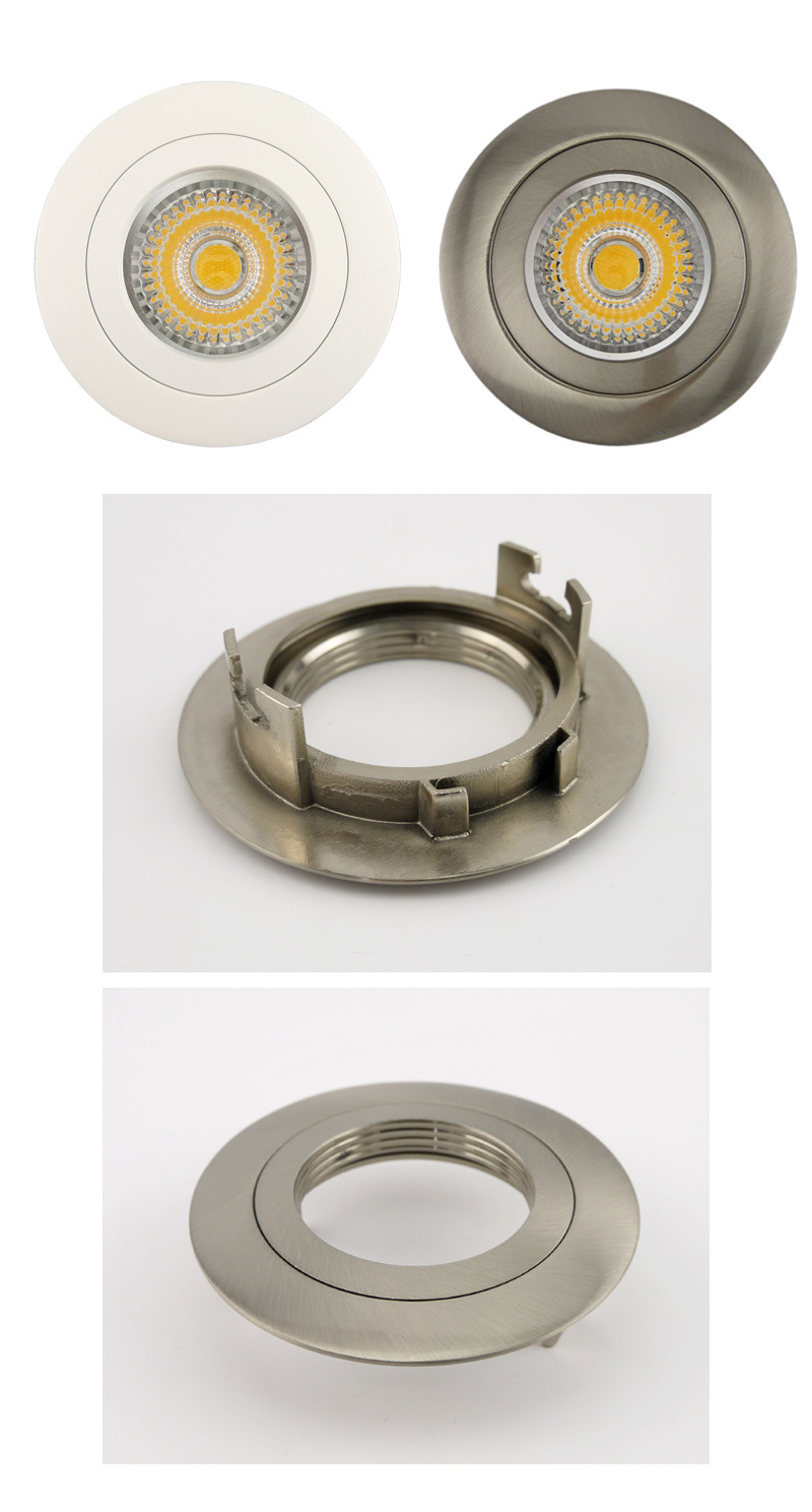 Die Cast Aluminum G5.3 GU10 MR16 Round Fixed Recessed Satin Nickel LED Spotight (LT1102)