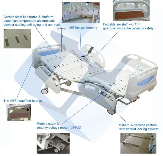 Government Project Five Functions Electric Patient Care Hospital Bed