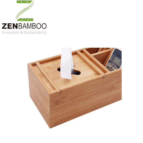 Desktop Organizer Natural Bamboo Storage Box for Stationery