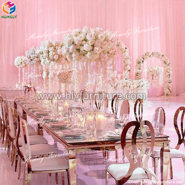 Luxury Hotel Dining Gold Wedding Stainless Steel Table