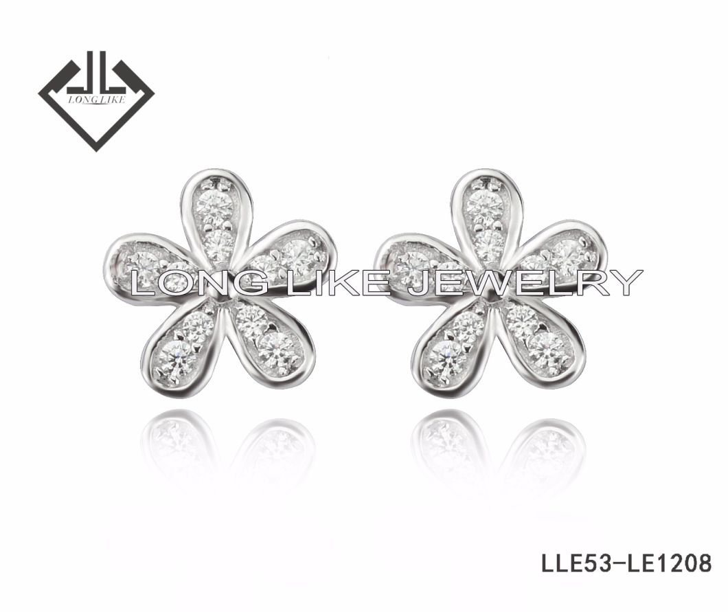 925 Sterling Silver Flower Stud Earring for Girls