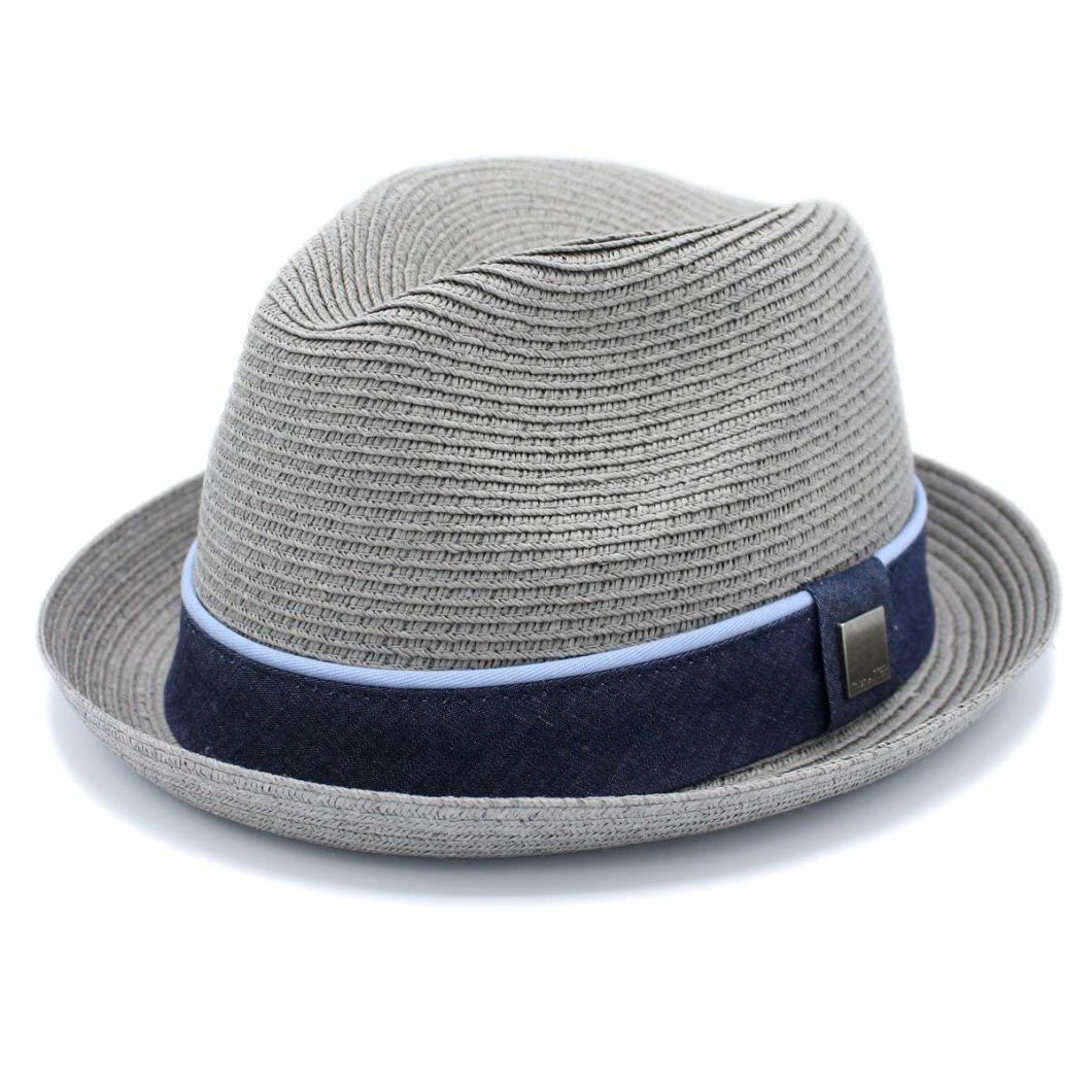 BSCI Audit Custom Lightweight Paper Straw Beach Sun Hat Roll up Narrow Brim Fedora Hat