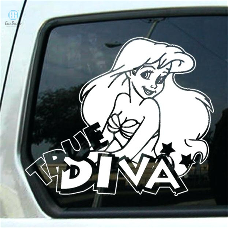 Design Glamorous Woman True Diva Car Window Sticker
