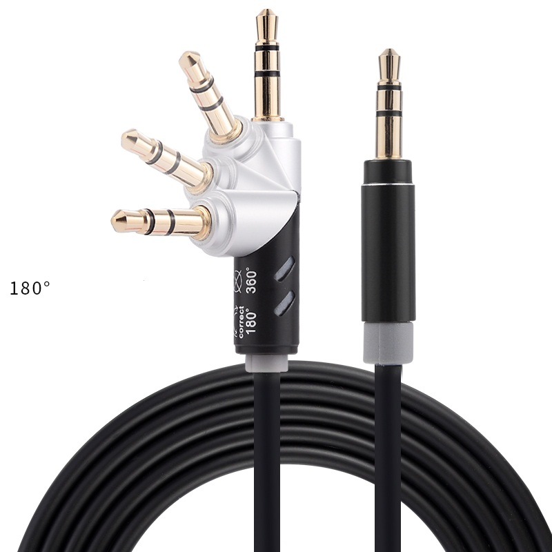 Customized Trrs Audio Aux 3.5mm Angle 180 Degree Stereo Extension Cable