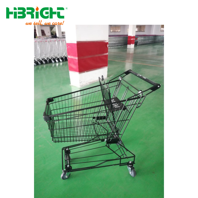 Black Powder Coating Retail Store Supermarket Shopping Cart