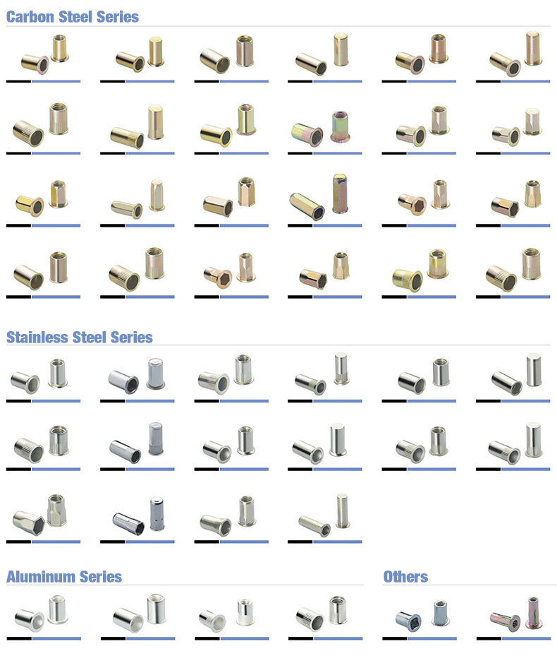 Stainless Steel Reduce Head Round Body Plain Rivet Nuts