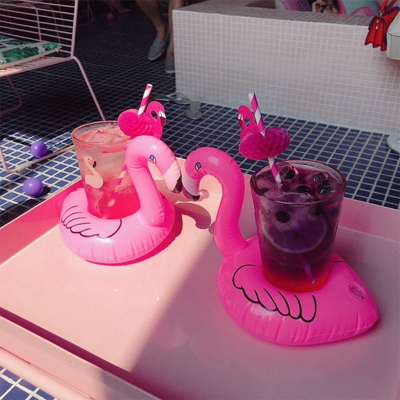 Flamingo Floating Inflatable Drink Holder for Pool Swimming Accessories