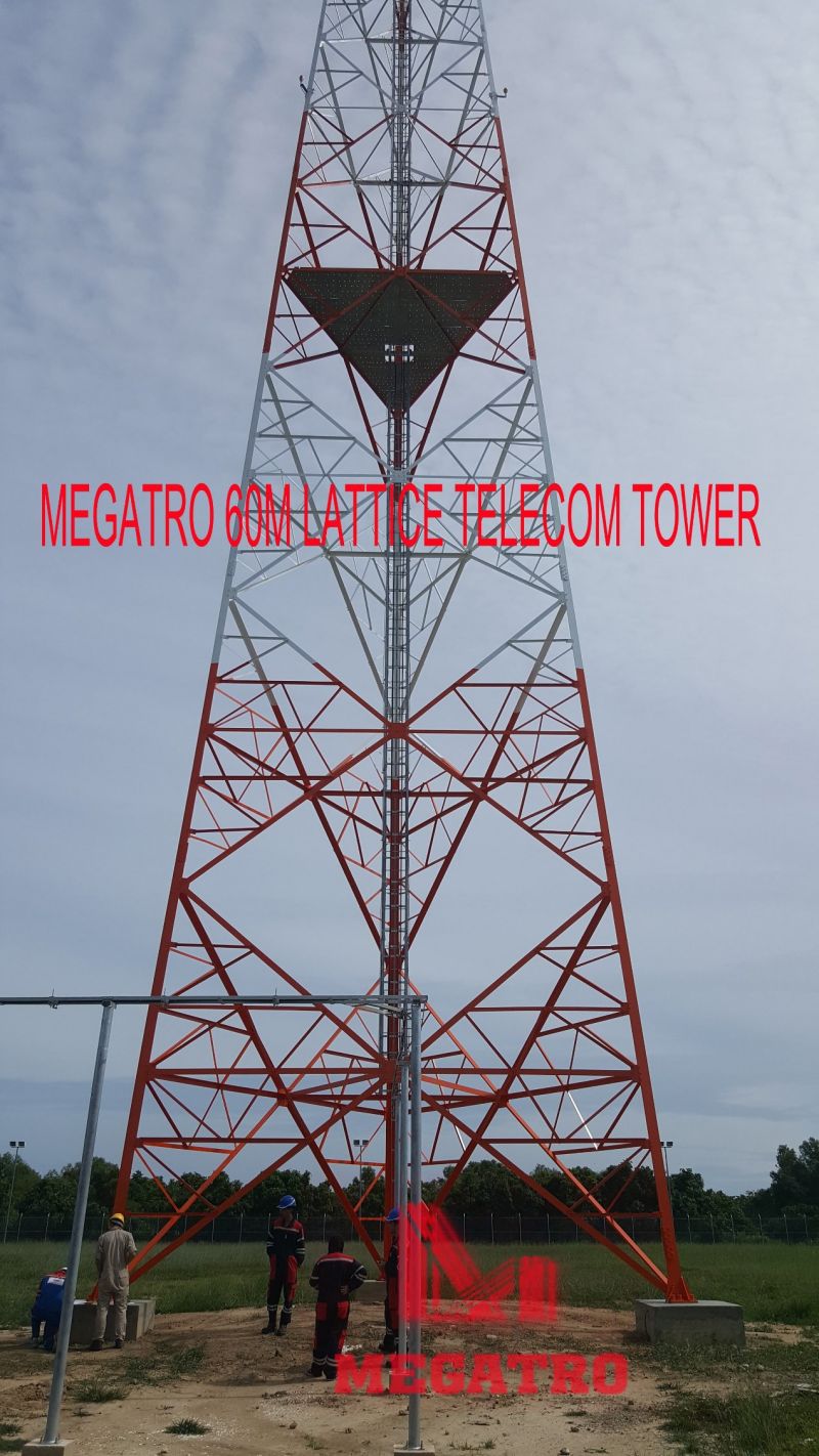 Megatro 60m Lattice Scada-Telecommunication System Tower 