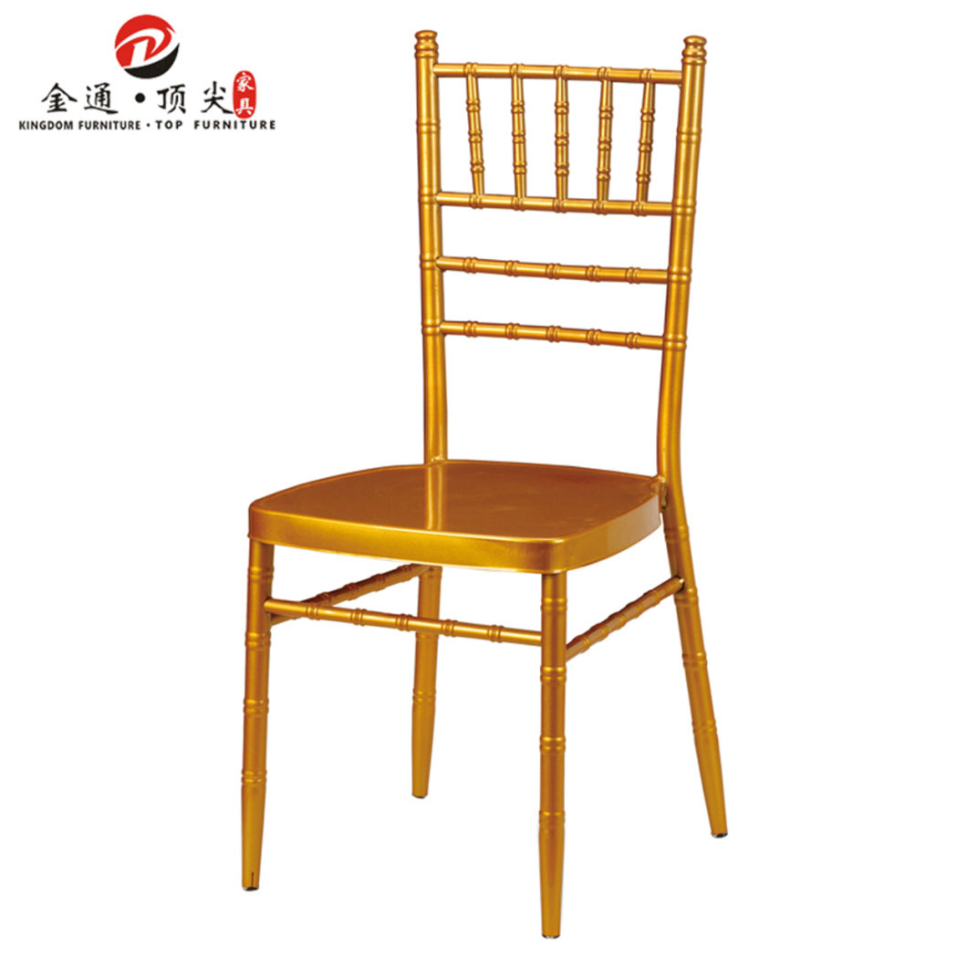 Factory Suppiler Wedding Furniture Wholesale Gold Color Metal Chiavari Chairs for Party Event