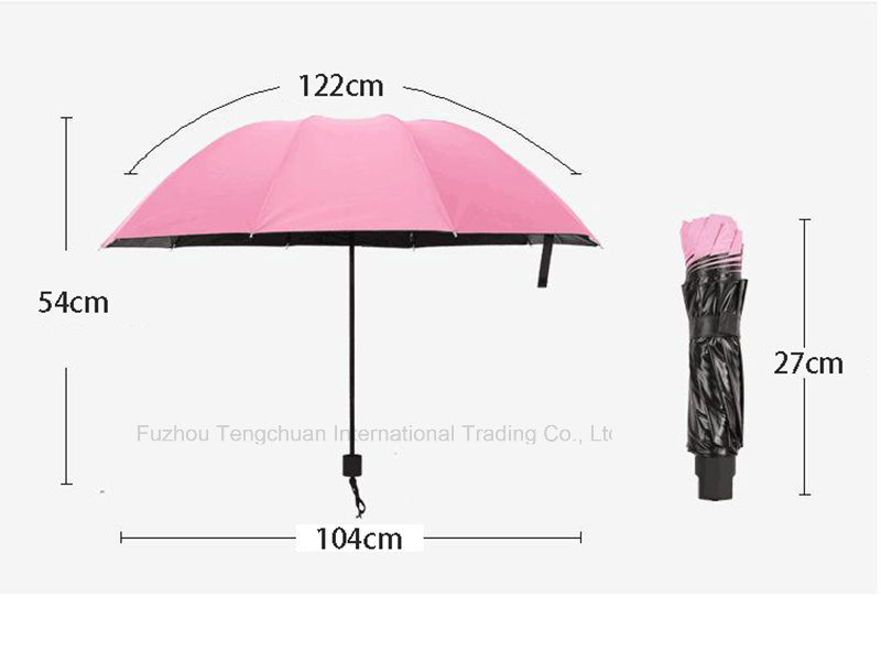 Super Light Three Folding Manual Open Outdoor Umbrella