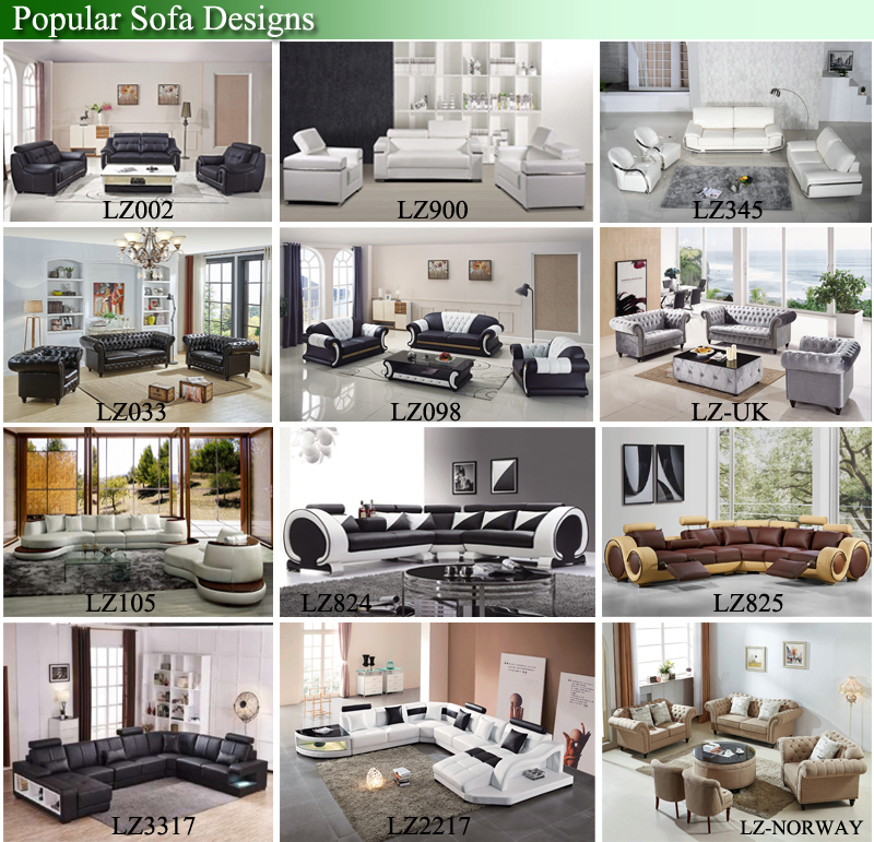 Living Room Furniture Modern Leather Couch Sofa