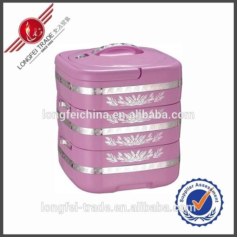 3 Layers Stainless Steel Food Container/Plastic Food Warmer Container