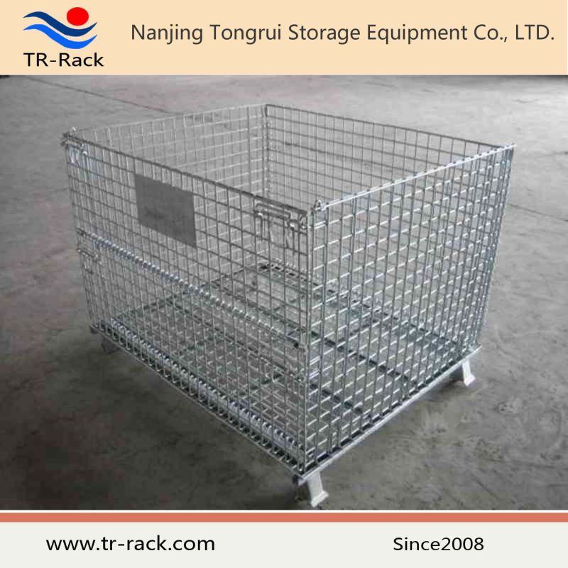 Stackable Galvanized Steel Warehouse Wire Mesh Storage Cage